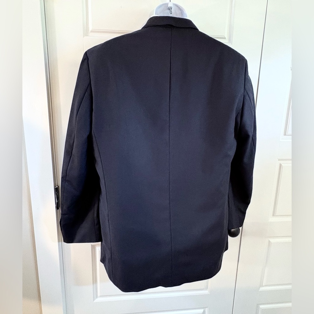 BOSS Hugo Boss Navy Virgin Wool 3 Button Blazer 42S Made in USA💛 - Picture 3 of 12